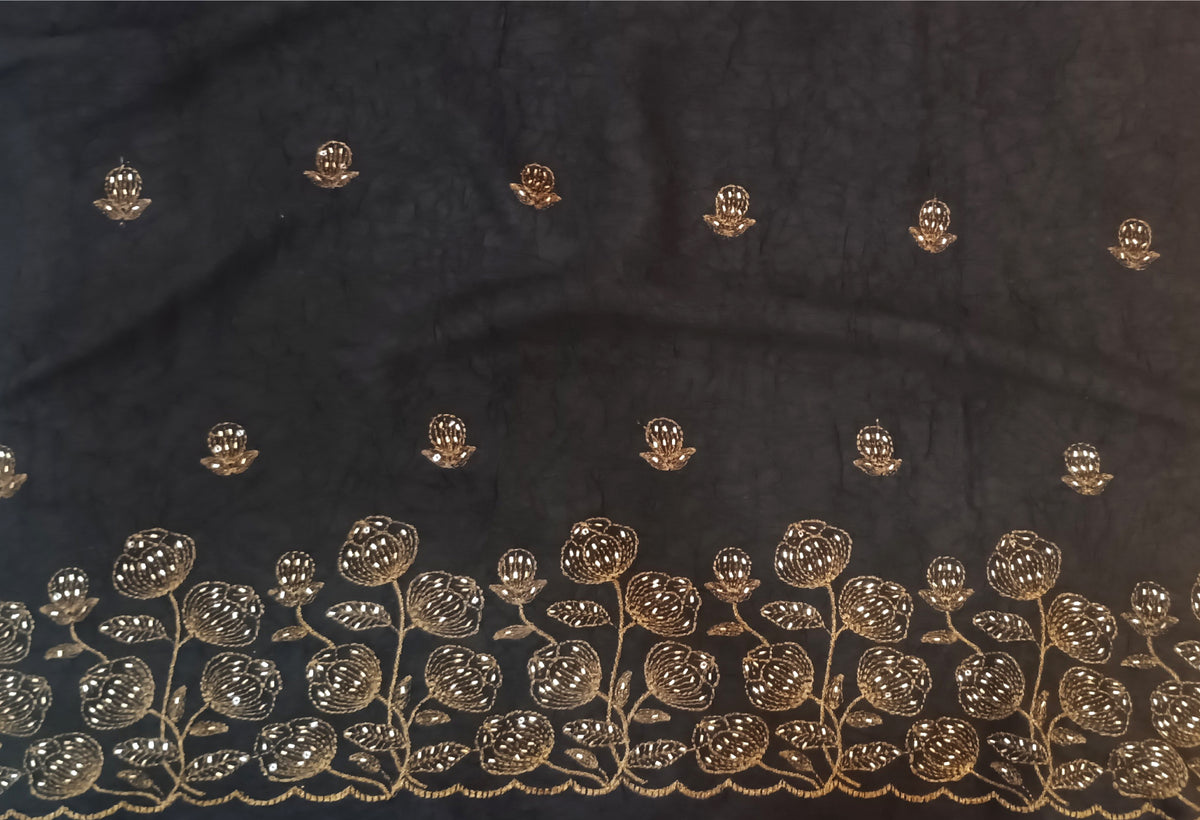 Heavy stone work Crushed Chiffon