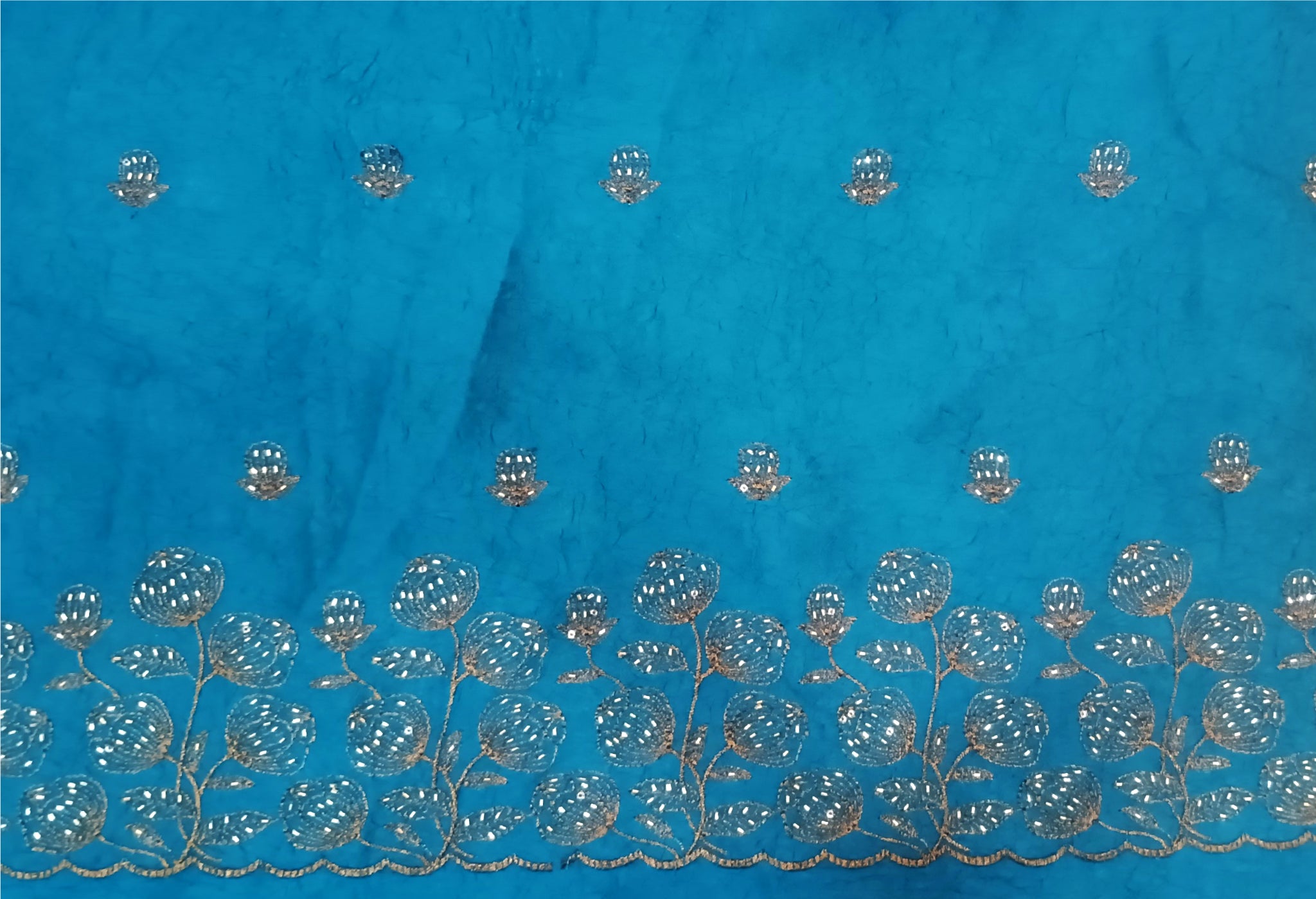 Heavy stone work Crushed Chiffon