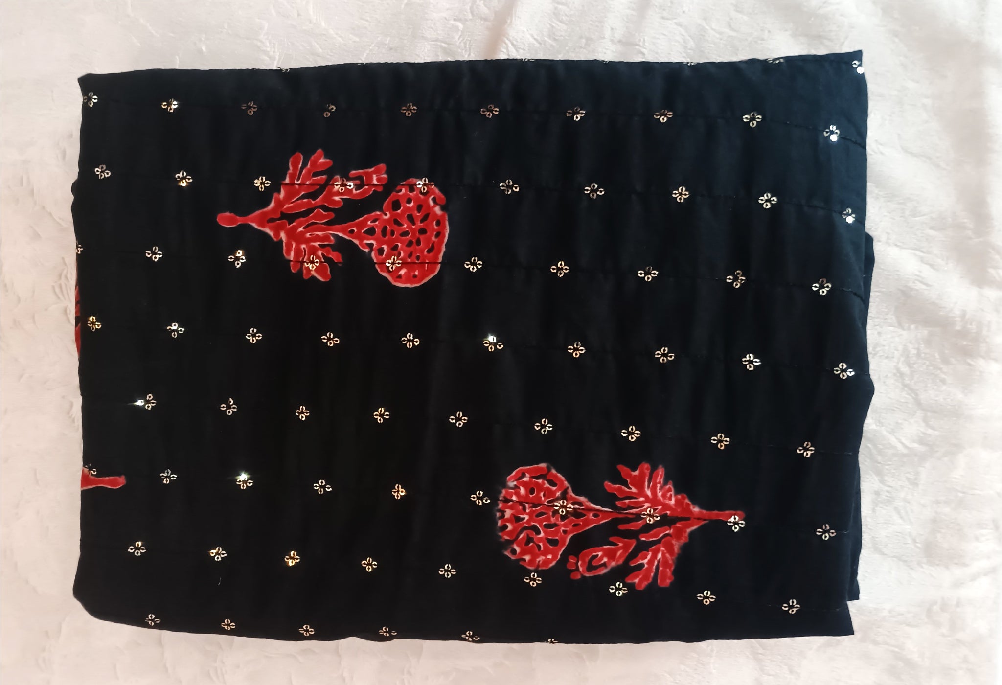 Printed Cotton with sequence work