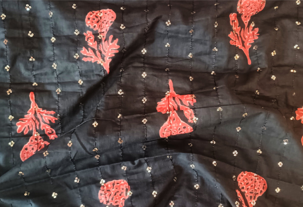 Printed Cotton with sequence work